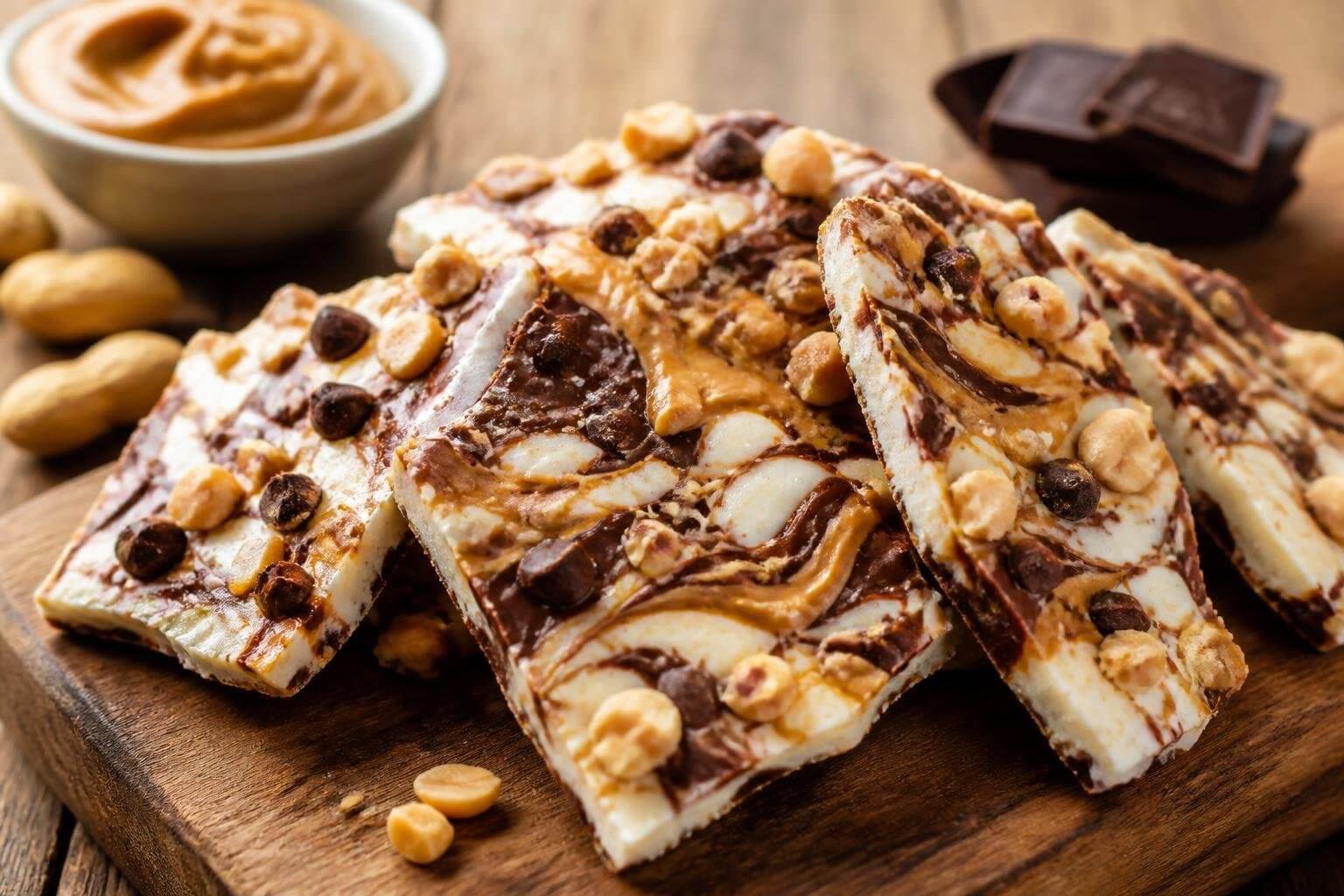 Protein Peanut Butter Chocolate Greek Yogurt Bark Recipe