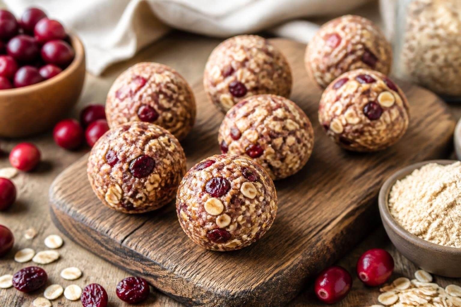 High Protein Cranberry Energy Balls Recipe