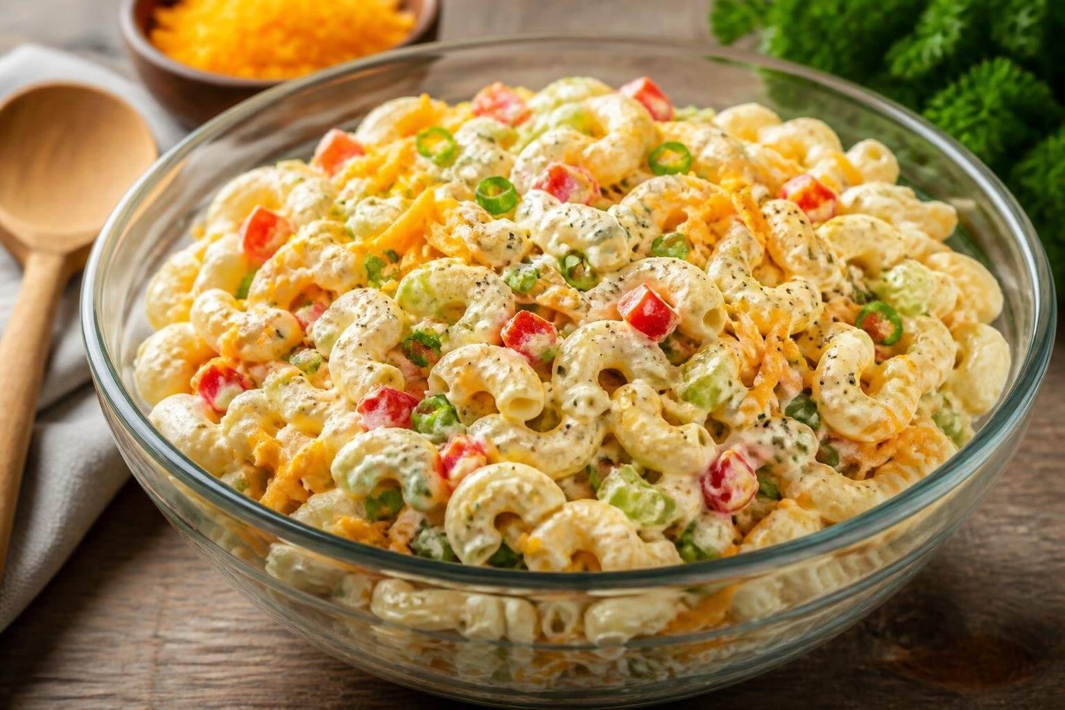 Cheddar Sour Cream Macaroni Salad Recipe